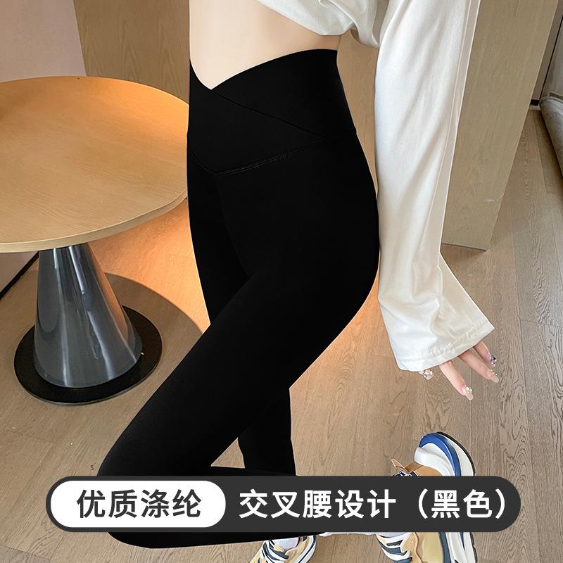 

Брюки Shark женские тонкие новые с высокой талией утягивающие живот стройнящие ноги облегающие с перекрестной талией для йоги леггинсы Барби XL (suitable for 130~ 77.5 kg)