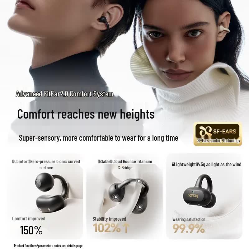 SANAG Z50 Ultra Open-Back Ear-Clip Bluetooth Sports Earphones