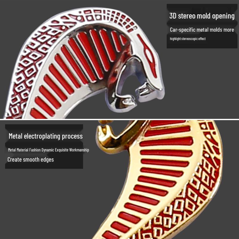 Cobra Snake Metal Grille Emblem for Ford Mustang