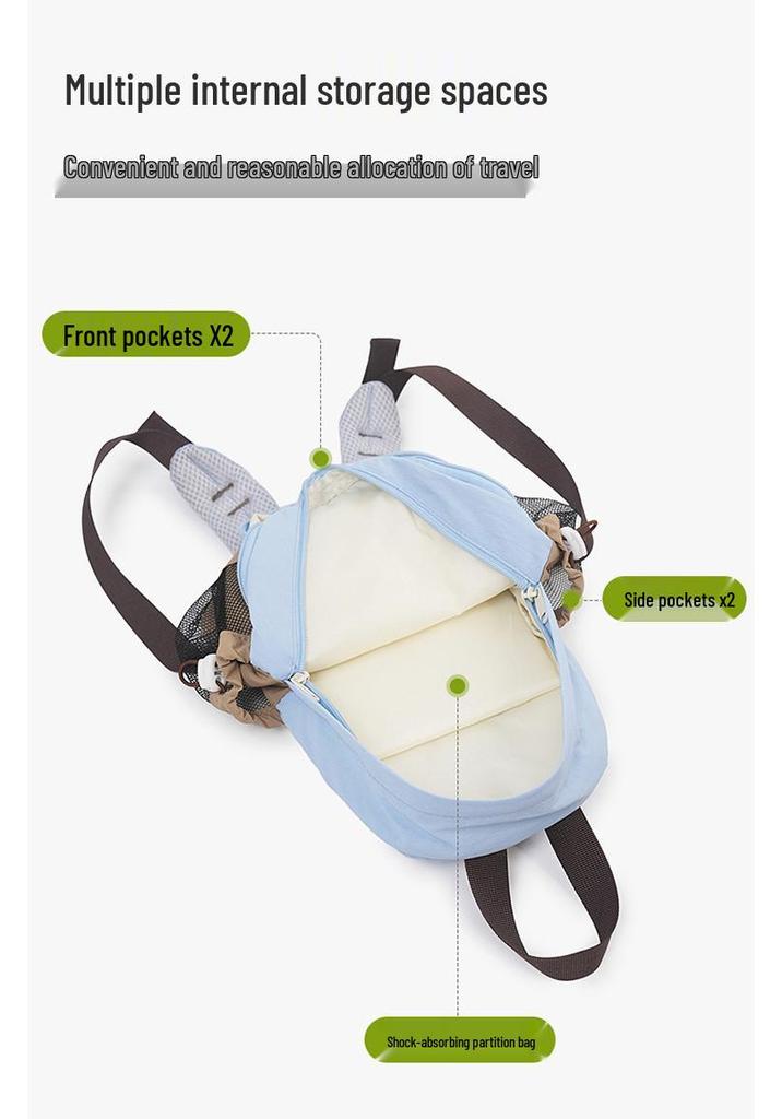 Women's Lightweight Cross-Border Contrast Color Backpack - Versatile Outdoor Sports and Travel Double Shoulder Bag