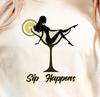 Sip Happens Cocktail Silhouette T-Shirt | Martini Girl Tee, Fun Drinking Shirt