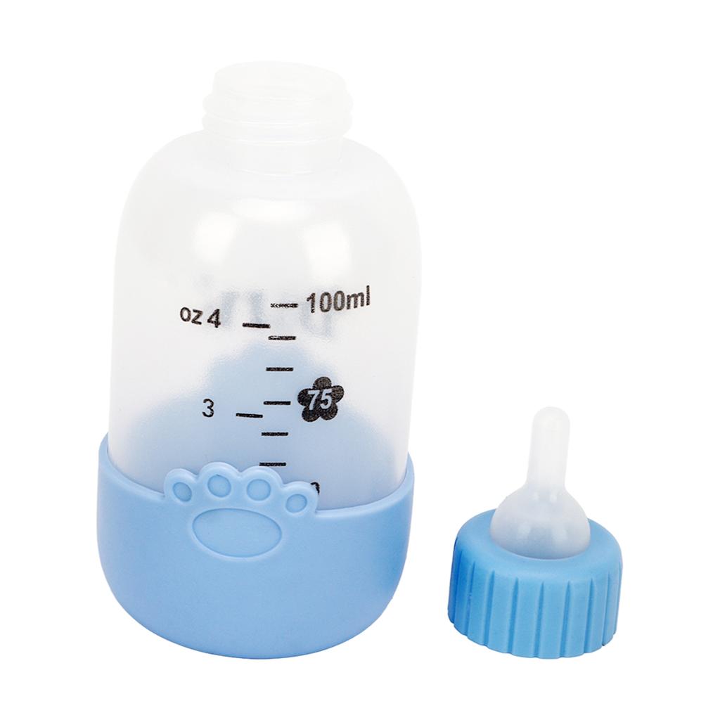 100ml Pet Nursing Bottle Universal Paw Pattern Silicone Pet Milk Feeding Bottle Kit for Puppy Cat