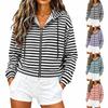 Damen Freizeit Kapuzenpullover mit Streifen Langarm Pullover Sweatshirt für den Alltag