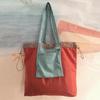 Eco-Friendly Foldable Shopping Tote with Buckle, Drawstring Closure, and Single Shoulder Strap
