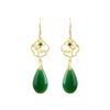925 Sterling Silver Chalcedony Stud Earrings, Chinese Palace Style, Elegant Qipao Inspired Luxury for Women