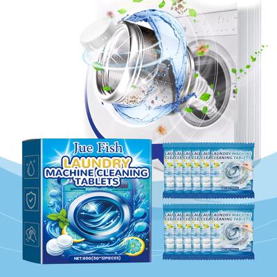 12pcs Washing Machine Cleaning Effervescent Tablets Washing Machine Tank Stain Cleaning Dirt Cleaning Odor Effervescent Tablets