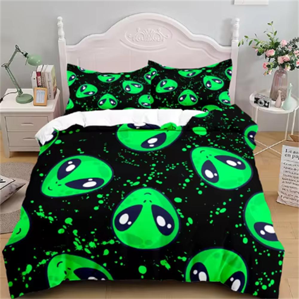 Aliens Children Duvet Cover Set Uk Single Double Queen Us Twin Full King Size Bed Linen Set