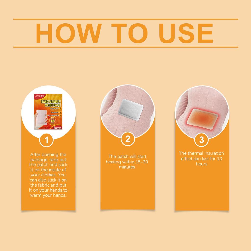 Jaysuing Handwärmer (Boxed) Einweg, Tragbarer Kälteschutz & Wärme Lang anhaltende Wärmespeicherung Geeignet für den Ganzkörpergebrauch 20 Stück