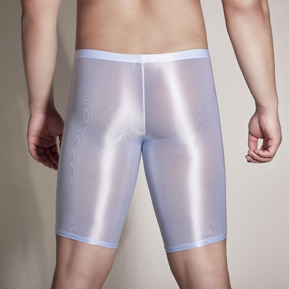 See Through Men Underwear Sheer Shiny Shorts Trunks Swim
