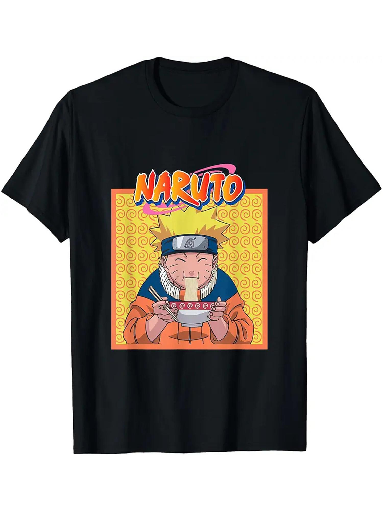 

Naruto Eating Lamian Noodles Cute Style Tshirt Men Animation Pattern Print Short Sleeve Fashion High Quality Fashion Cotton Top 3XL