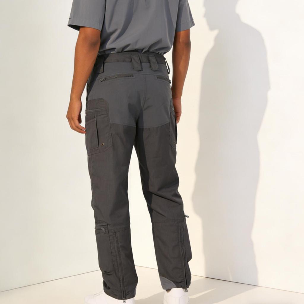 Cotton Polyester Cargo Pants Grey Black Men's Pants
