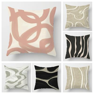 Funda de Almohada Geométrica Abstracta Estilo Celebridad de Internet 45x 45cm Decoración Decorativa para Sofá Dormitorio Taza de Café