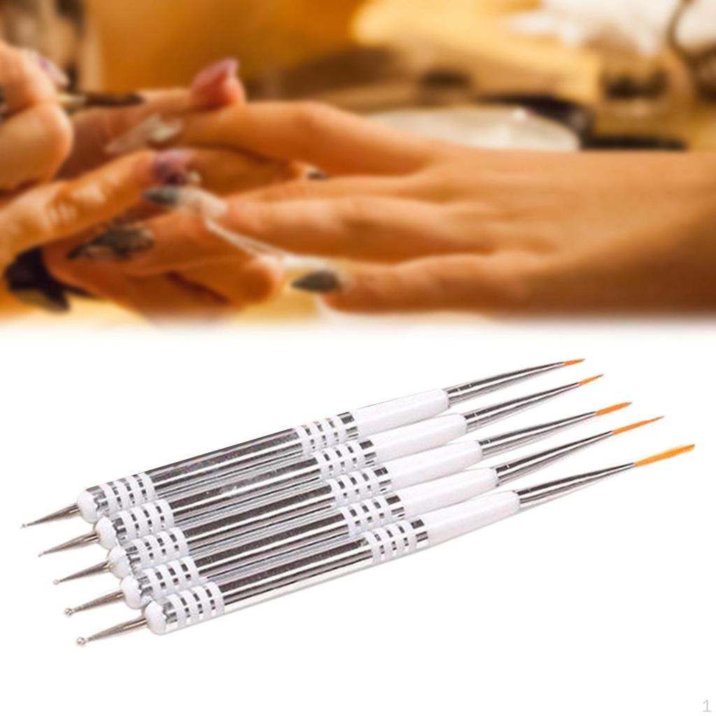 5x Nail Art Brushes Point Drill Drawing Painting Tools Liner Brush Manicure