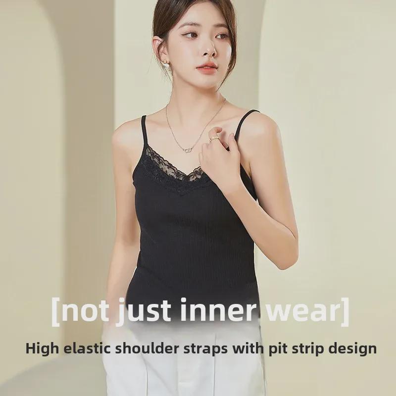 

Tangge Silk Lace Camisole - Women s Sexy Mulberry Silk Knit Top Large білий