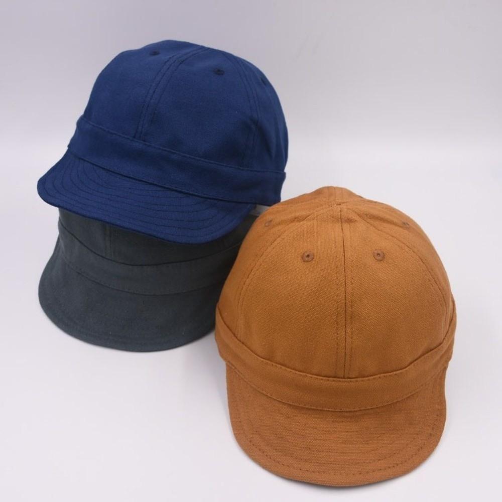 Berretto da Baseball Semplice Monocolore a Tesa Corta Cappello da Sole in Tela e Cotone a Tesa Piatta Berretto con Visiera Parasole per Esterno