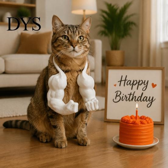 3D Printed Cat Toy Muscle Arm, Funny Photo Prop, Muscular Props Pet Shoulder Attachment for Feline Cosplay Costume Party Accessories Lightweight