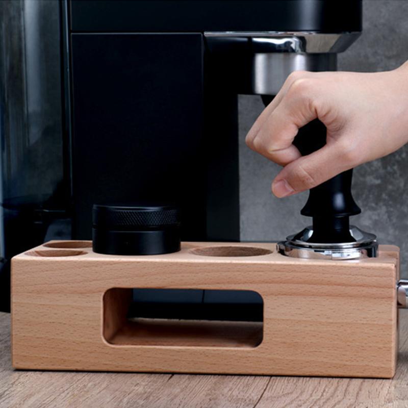 Wooden Coffee Tamper Holder 51/53/58mm Espresso Tamper Station Stand Base for Espresso Machine Barista Accessories