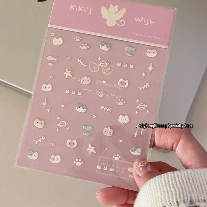Trendy Cute Puppy Snowflake Nail Stickers - Versatile Autumn/Winter Manicure Graffiti Decor