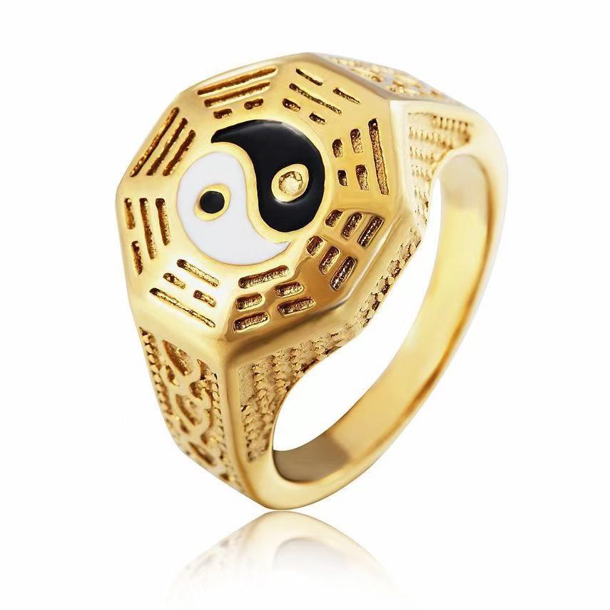Ethnic Retro Yin Yang Tai Chi Open Ring