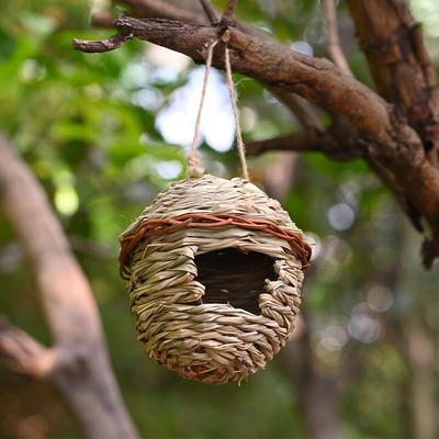Handgemachte gewebte Vogelnest-Dekorationen für den Außenbereich, ökologische Vogelkäfig-Dekorationen, Garten-Haustierbedarf, Vogelnest-Beobachtung