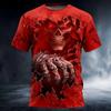 26 New Summer Men's Horror 3D Printed T-shirt, Millennium Style, Short Sleeves, Loose Fit, Street Fashion, Casual,