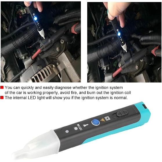 Car Ignition Coil Tester, MST-101 Auto Spark Electronic Fault Detector with LED Light Indicator, Ignition Electromagnetic Induction Test Pen Tool,
