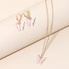 4 Piece Women Fashionable And Elegant Butterfly Pendants Forest Style Earrings Collarbone Chains Bracelets Temperament Set