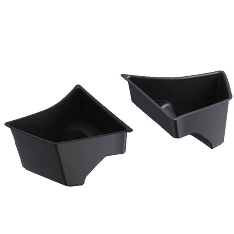 2x Car Trunk Side Storage Box Garbage Bins Organizer Flocking Mat Partition Board Stowing Tidying Compatible for