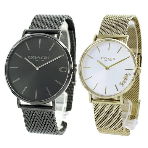 

COACH Charles/Perry Watches in Black and Gold with Mesh Straps, Storage Box, 1460214814503125