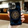 David Jewish Star Symbol Plating Phone Case For Iphone 16 17 Pro Max Air 16E 14 15 Plus 12 13 Mini Anti-Fall Airabag Cover