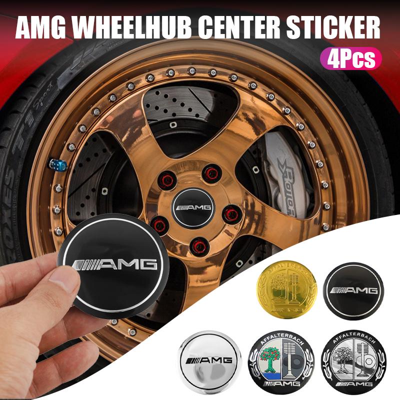 TWEK4 4Pcs 56mm Car Wheel Center Decal Hub Sticker For Mercedes Benz AMG W205 W204 W206 W213 W212 W211 W222 W221 W177 W176 X253 X254 W