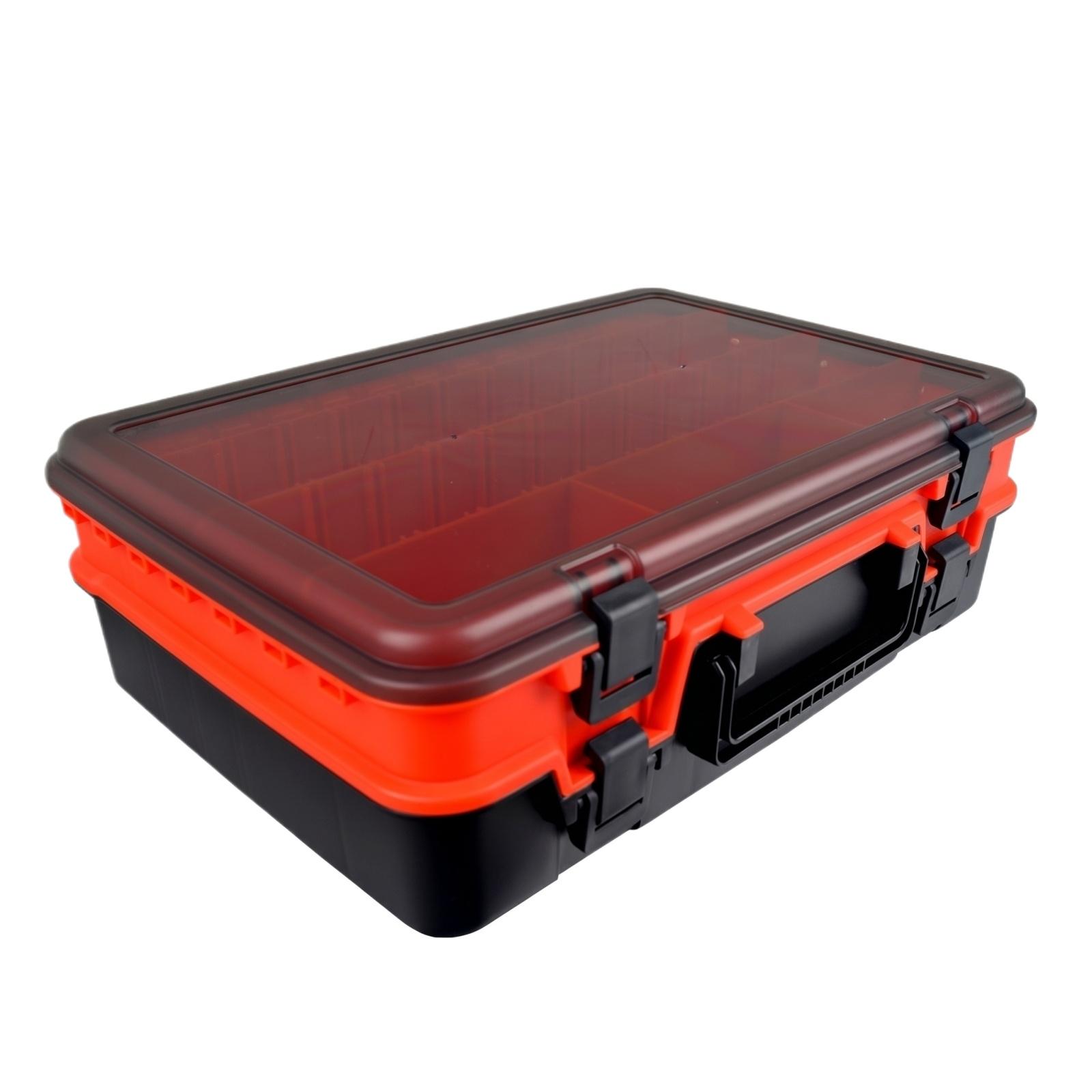 

Double Sided Fishing Box Portable Large Capacity Tackle Storage Organizer one size красный
