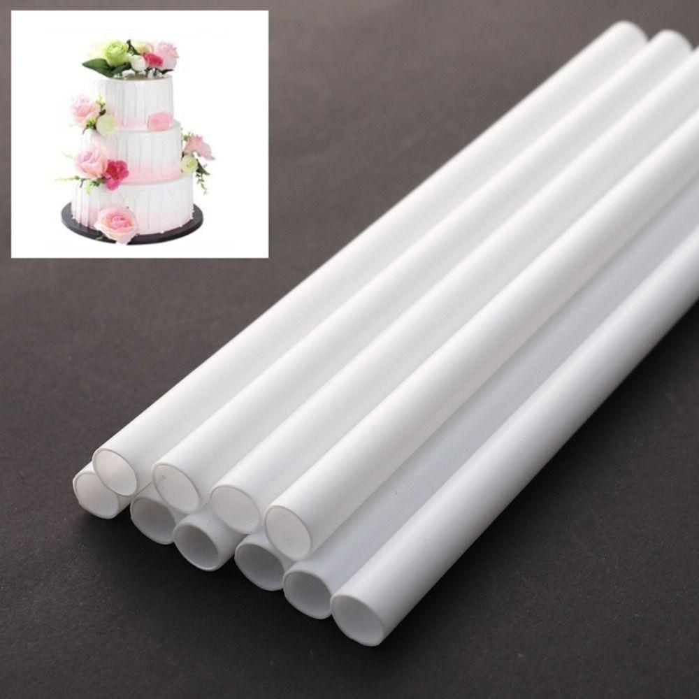 10Pcs Reusable Cake Support Rods 20cm/24cm/30cm Round Dowels Straws Baking Accessories