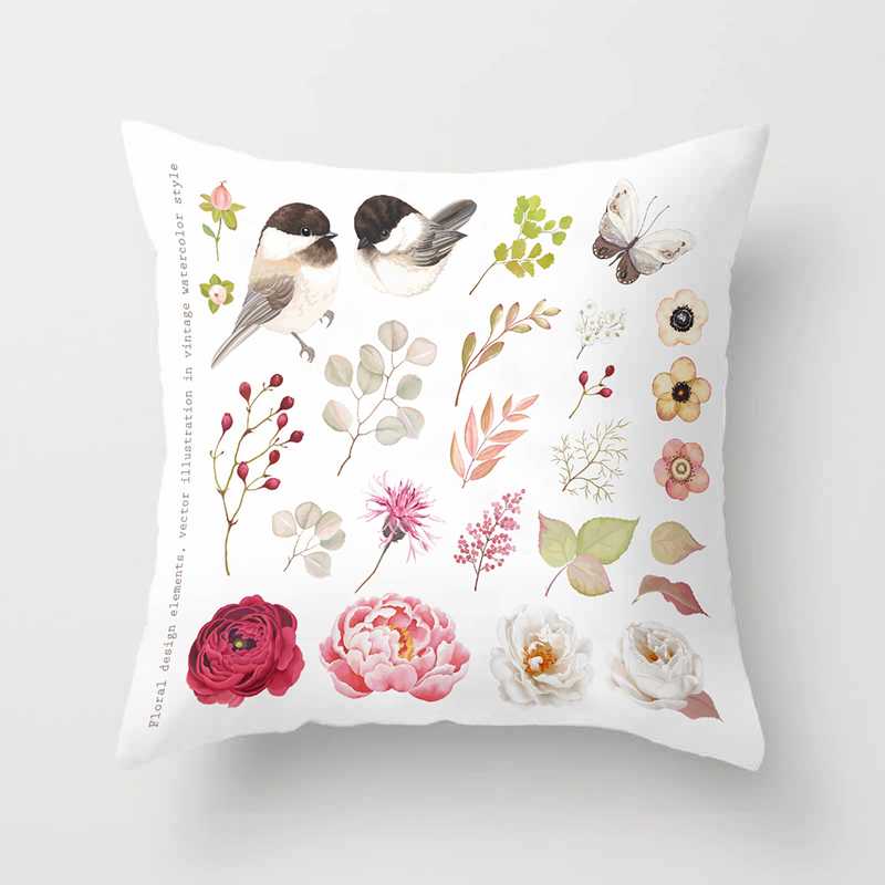 Vogel-Druck, Pfirsichhaut-Kissenbezug, Kissenbezug, Sofa, Zuhause, Schlafzimmer, Dekor, Kissenbezug