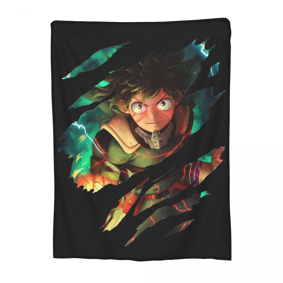 

My Hero Academia Young Deku I Am Here Kawaii Anime Blankets Soft Warm Flannel Throw Blanket Bedspread for Bed Living room Couch 30x40in