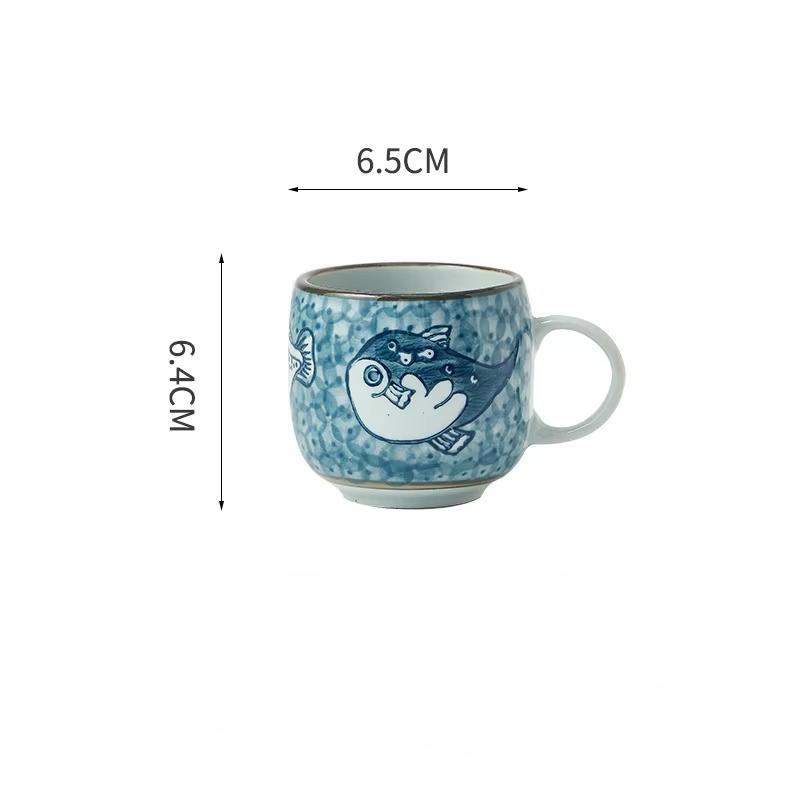 

Японская расписанная вручную керамическая чашка с ушками, креативная маленькая чайная чашка, изысканная маленькая кофейная чашка 101-200ml