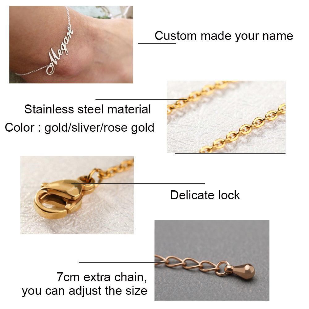 Personalized Custom Name Anklet For Women Stainless Steel  Color Leg Chain Female Ankle Bracelet Fashion Foot Jewelry