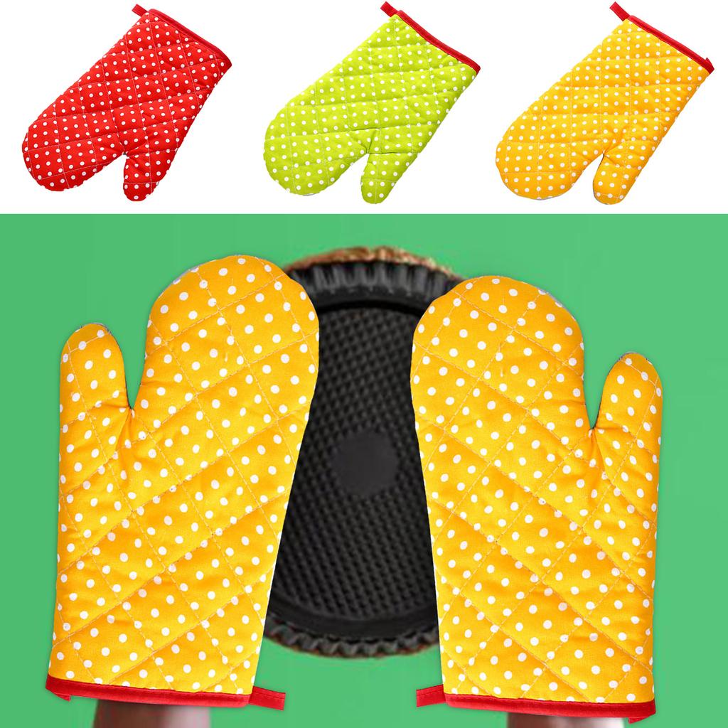 Heat Resistant Oven Mitts for Cooking and Baking Microwave Safe Quilted Design Durable Kitchen Gloves for Hot Pots and Pans