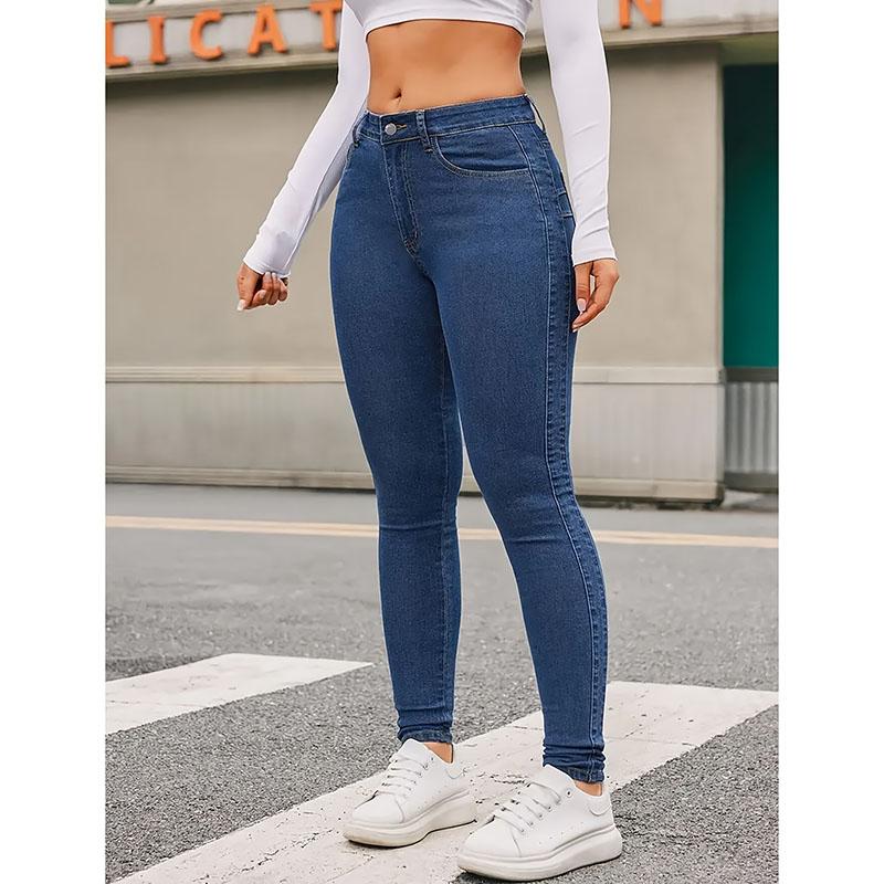 Skinny Stretch Small Leg Jeans Four Seasons Simple Casual Denim Nine-point Pants Women Sexy Hip Hugging Jeans