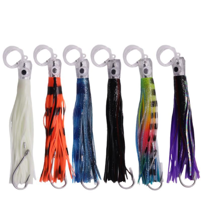 Saltwater Fishing Squid Skirt Lure - 8.5 Inch, 6 Colors, Bionic Trolling Lure