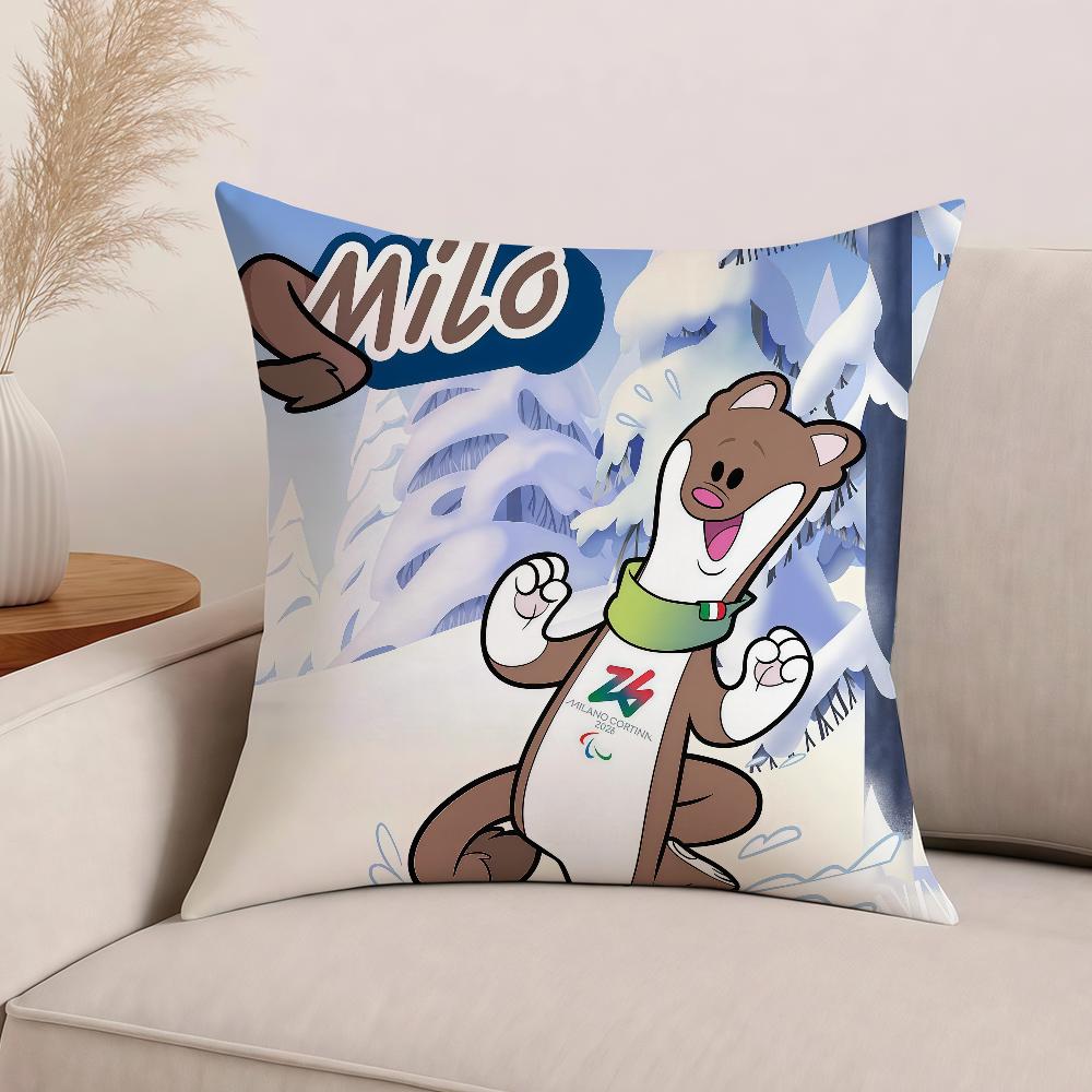 Mascot T-Tina And M-Milo Pillow Case Office Cushions Suitable For Sofa Car Bedroom Decorative Cushion Cover
