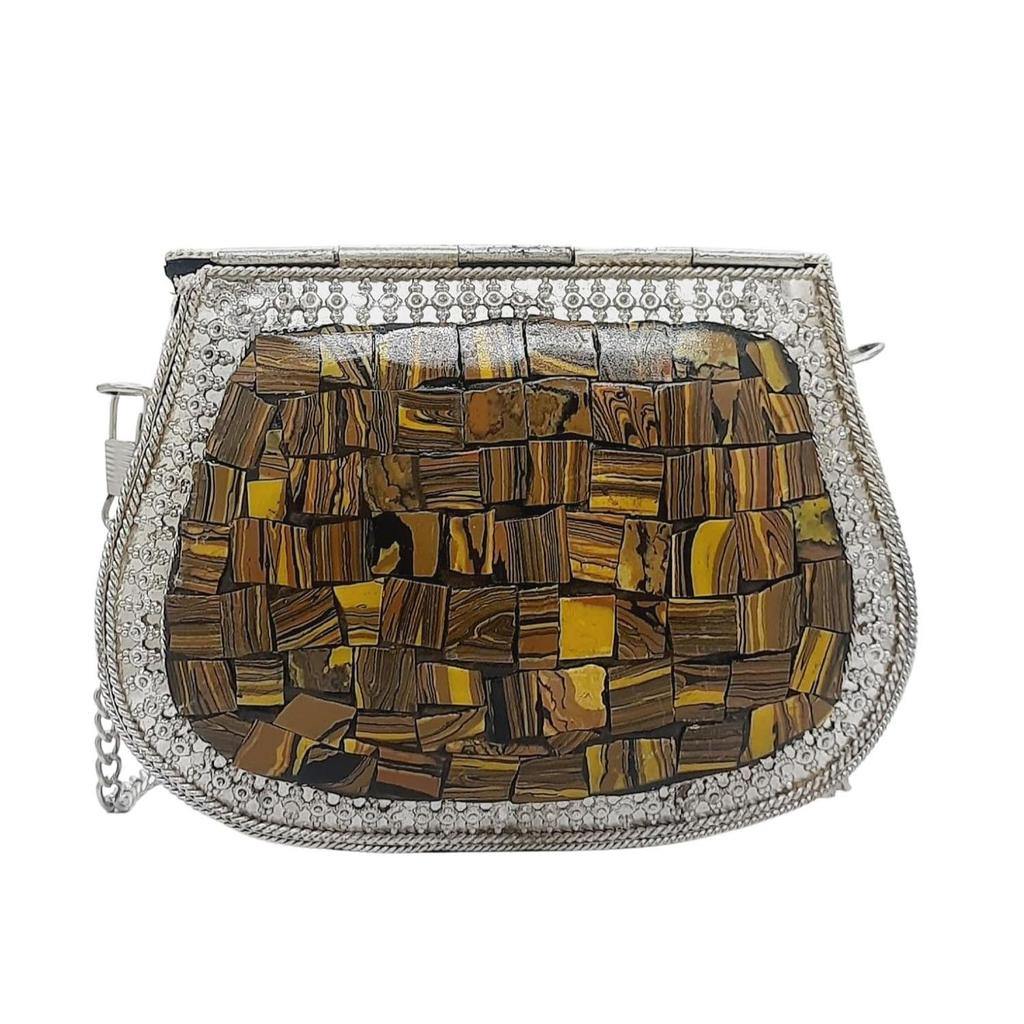 Silber Klein Größe Metalltasche Münzbörse Ethnisch Braut Kinder Tasche Party Clutch