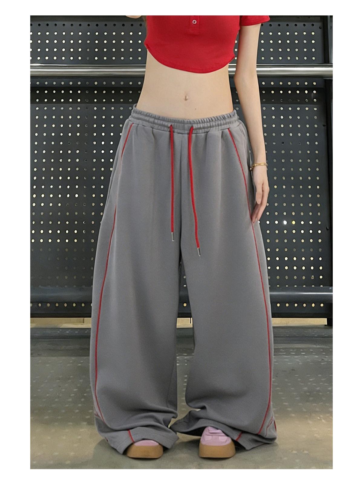 

Women’s Street Dance Dopamine Sweatpants: High Street Spring Straight-Leg Jazz Casual Pants. M