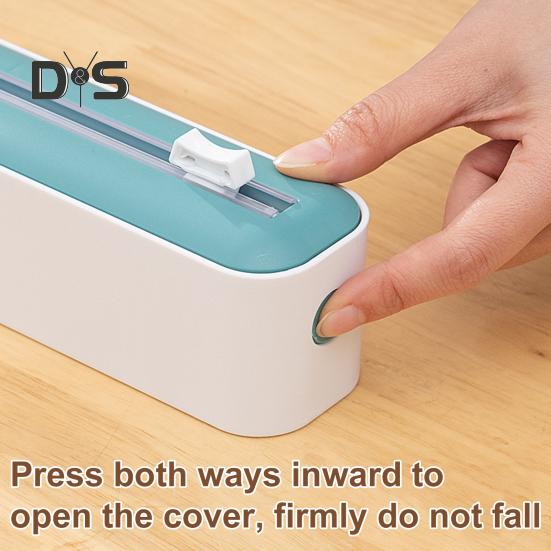 Frischhaltefolienspender mit Schiebeschneider, 2-in-1-Halter für Frischhaltefolie aus Alufolie für die Küche, innovativer Frischhaltefolienschneider und -spender für das Restaurant zu Hause