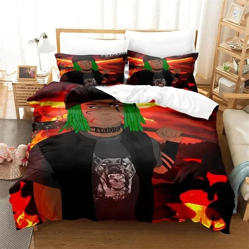 3D-print Zillakami Rapper Sängkläder Set Pojkar Flickor Enkel Dubbel Queen King Storlek Påslakan Örngott Säng pojkar Tonåringar Vuxna