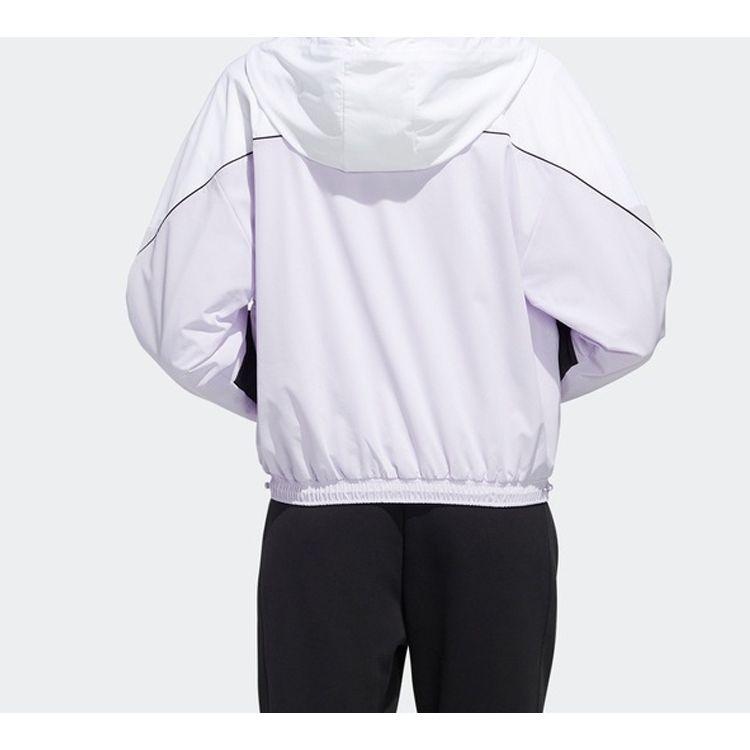 Adidas Hooded Zip-Up Woven Jacket Women Jackets White FM9322