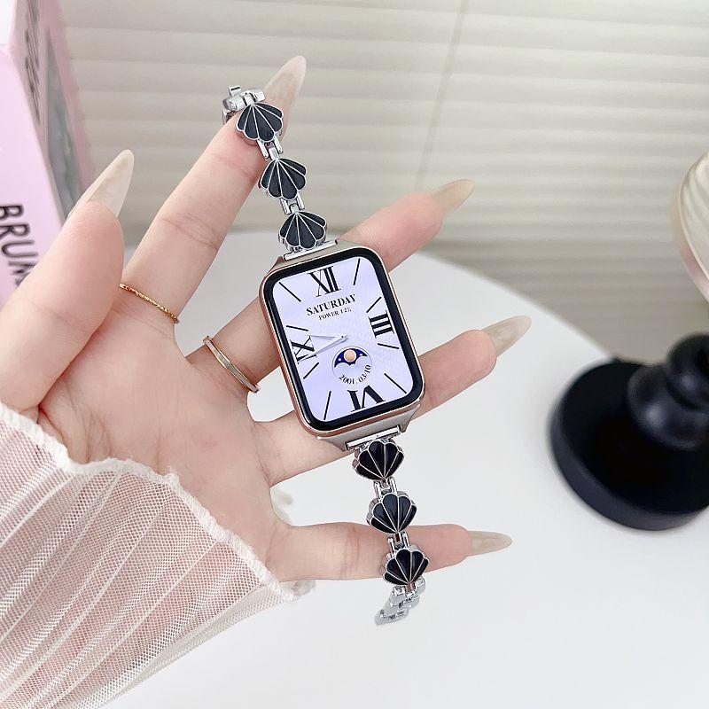 Jewelry Shell Metal Watch Band for Huawei Fit 3 4 Pro Bracelet Slim Dressy Wristband Strap for Huawei Watch 10 9 8 Women Correa