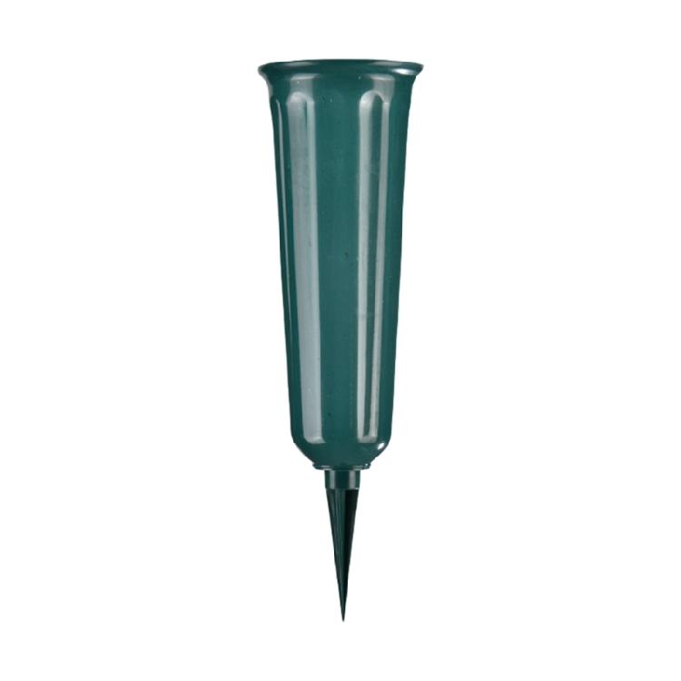 Outdoor Plastic Flower Cone Floral Display With Reinforced Base For Stable Lawn Cemetery Decoration Weather Resistant