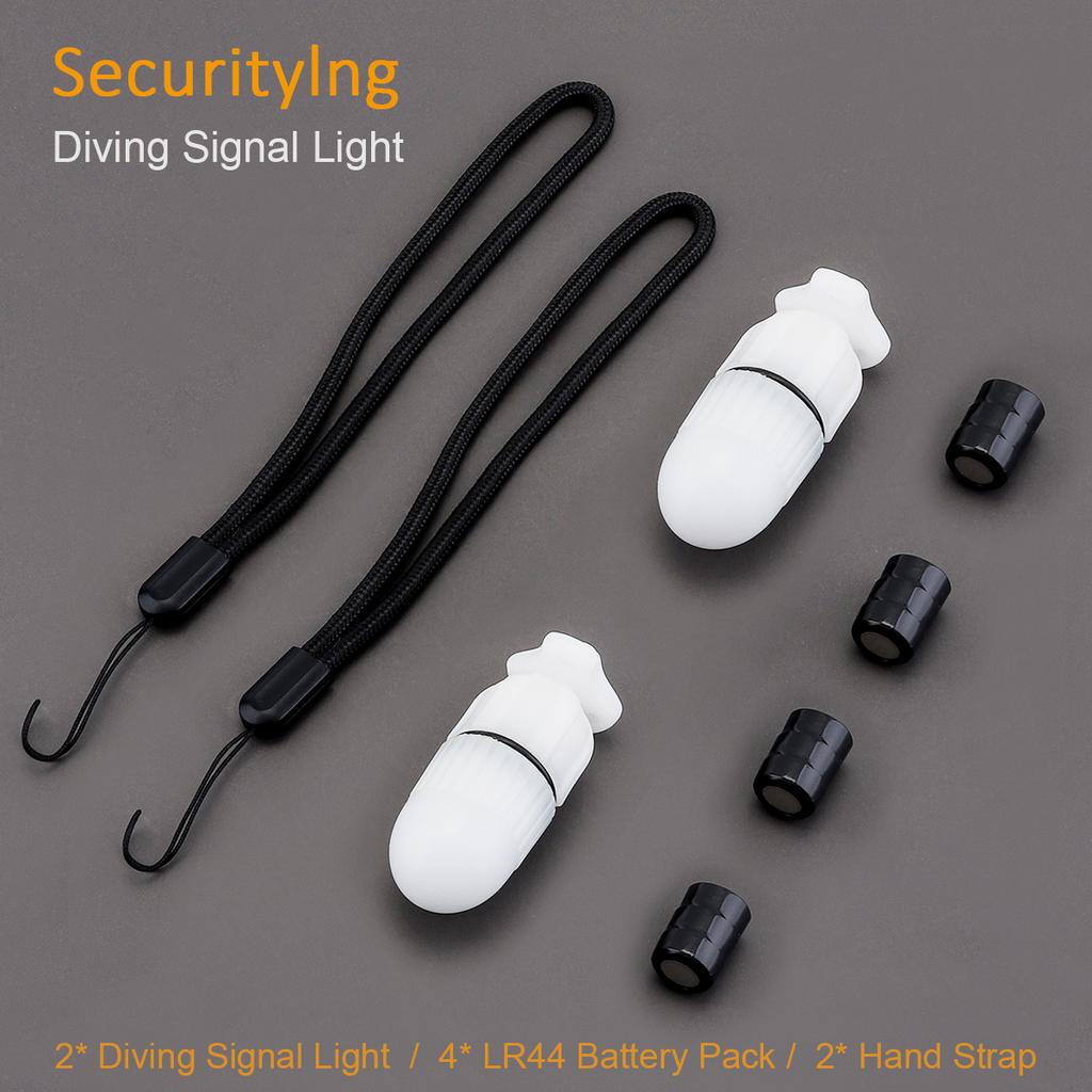 2pcs Underwater 150m LED Strobe Marker Diving Signal Light for Diving / Night Outdoor / Camping with 4 Sets Battery