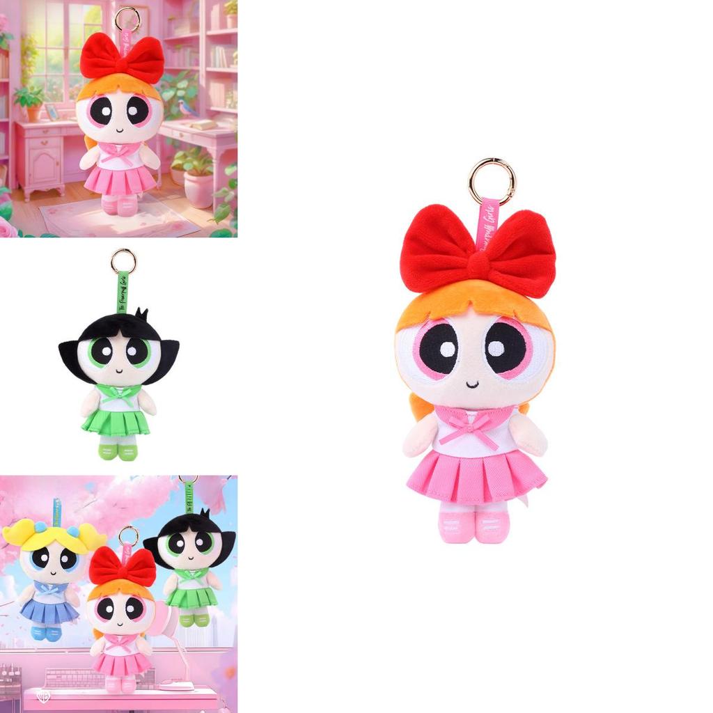 Powerpuff Girls Bubbles Stuffed Toy Pendant With Plush Material For Kids And Gifts